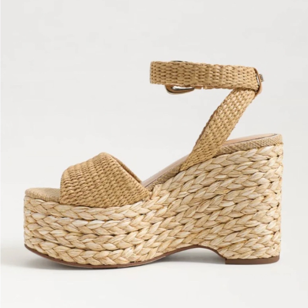 Sam Edelman April Platform Wedge Sandals – Sand Raffia - Size 9.5 - Picture 2 of 7